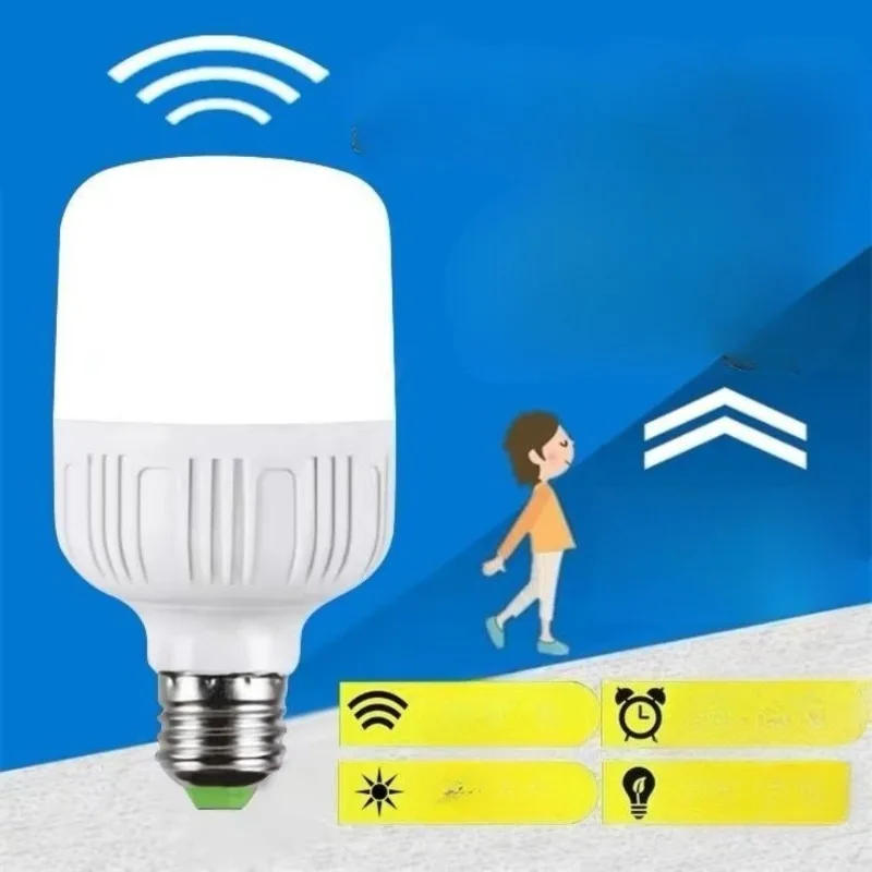 Radar LED e lampadina a risparmio energetico induttiva umana a infrarossi per scale, corridoi e bagni con controllo del suono e della luce