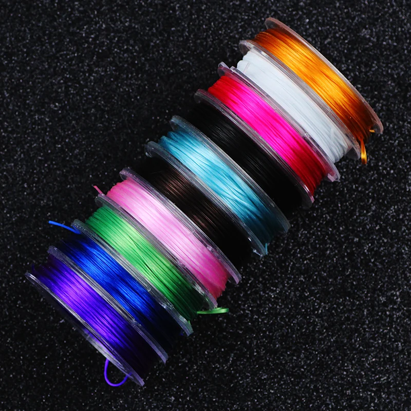 0.8mm Multicolor Flat Beading Rope Crystal Wire Fish Line Jewelry Making Materials For Bracelet Necklace Pendant DIY Accessories