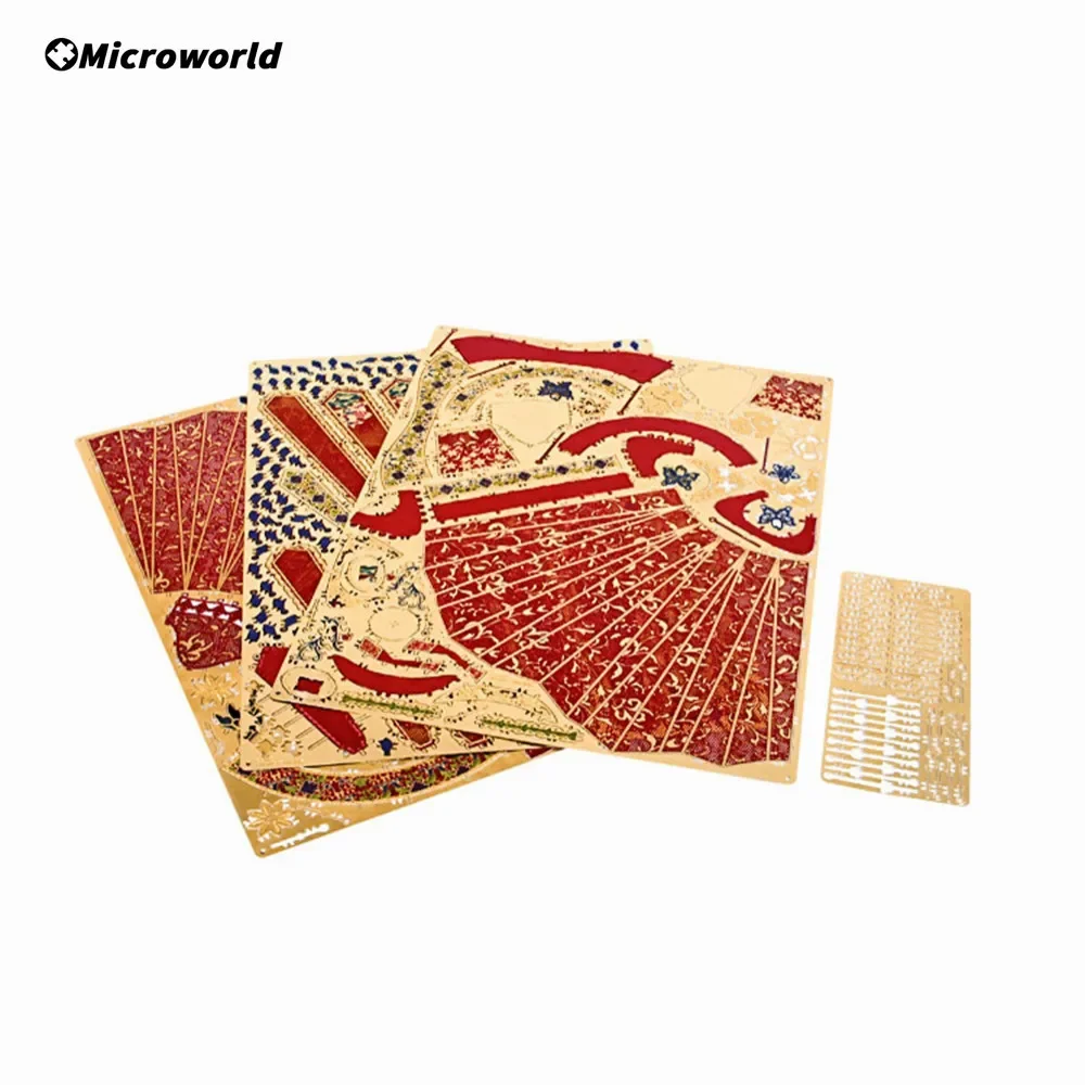Microworld 3D โลหะปริศนาเกมจีนแบบดั้งเดิมเจ้าสาวงานแต่งงานชุดเต็มชุด DIY จิ๊กซอว์ของเล่นของขวัญของที่ระลึก