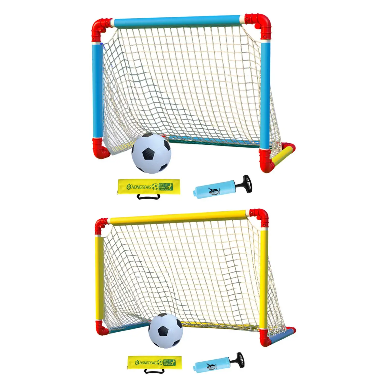 

Foldable Soccer Goal with Ball Portable Easy Assembly Outdoor Game Toy Mini