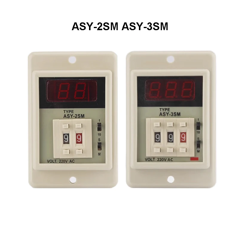 ASY-2SM ASY-3SM Time Relay 2-digit/3-digit Digital Display 0.1S~99M 0.1S~999M Multi-time Adjustable AC220V DC24V