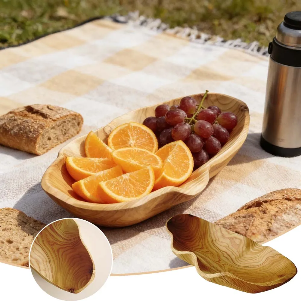 

Natural Wood Tray Tableware Creative Irregular Fruit Dish Handmade Ornament for Coffee Table Decoration Jewelry Plates Тарелки
