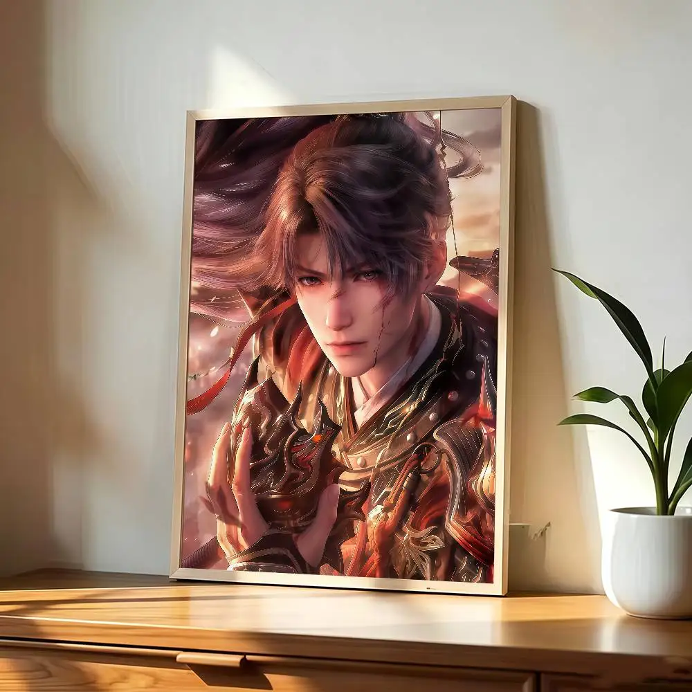 Rafayel Vermilion Martial God Love And Deepspace Poster Self-adhesive Art Waterproof Paper Sticker Coffee House Room Wall Decor