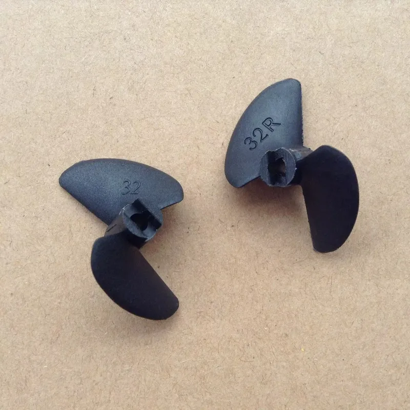 3.17mm Shaft 2-Blade FWD/REV Boat Propeller, 32mm High Speed Nylon Prop