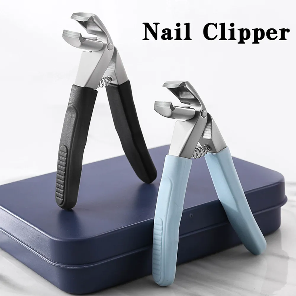 HOT 2Pcs Curved Anti-Splash Ergonomic Nails Cutters Large Opening Nails Cutter For Thick Nails Stainless Steel Nail Trimmer Tool