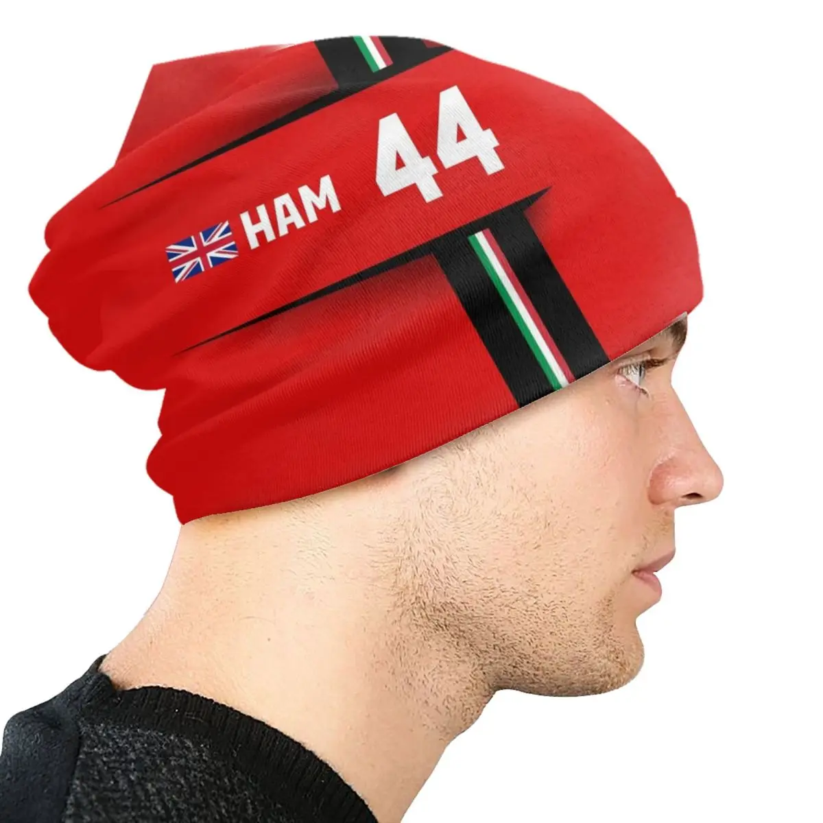 مخصص F1 44 لويس هاميلتون بيني قبعات الرجال النساء للجنسين الهيب هوب شتاء دافئ متماسكة قبعة الكبار البريطانية سباق بونيه القبعات #4