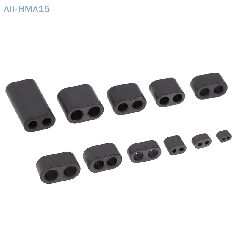 10Pcs RF Ferrite Double Holes RF Magnet RF Accessories 11 Sizes nickel-zinc Hollow Magnetic Ring Aperture 1-5mm Long 1-25mm