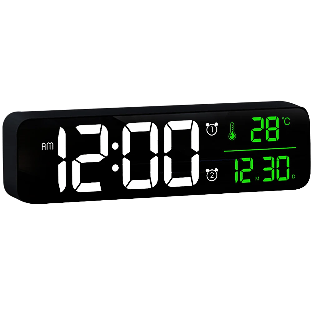 

Alarm Clock with Night Light Clocks for Bedrooms Decorate Glow Black Led Display Office