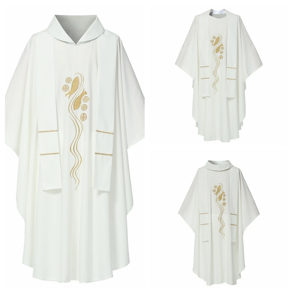 Priest Vestments Outfit Orthodox Church Chasuble Fish Embroidered Robe Clergy Clothes