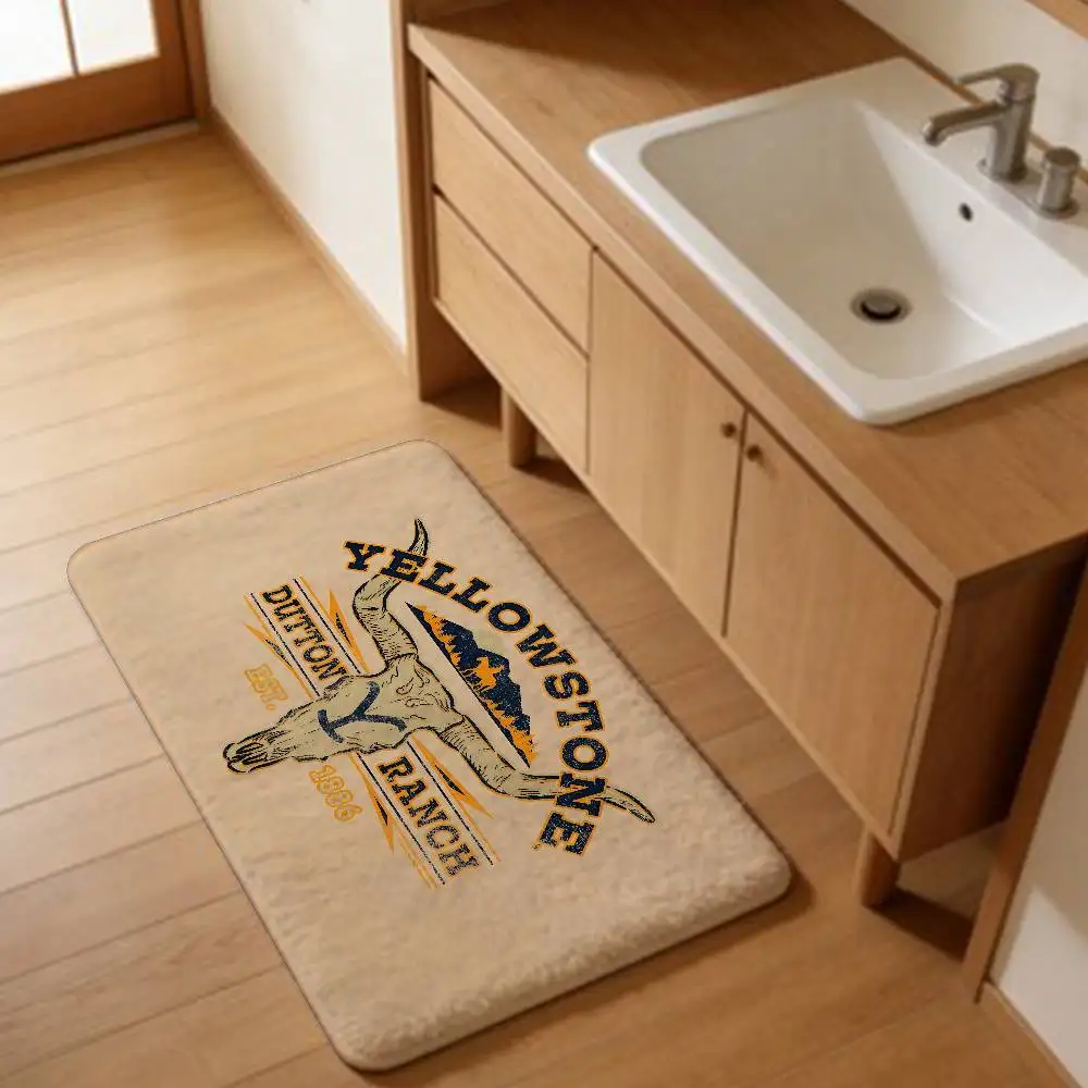 Y-Yellowstone D-Dutton Ranch Bath Mat Kids Room Bedroom Decoration Balcony Anti-Slip Doormat Living Room Alfombra