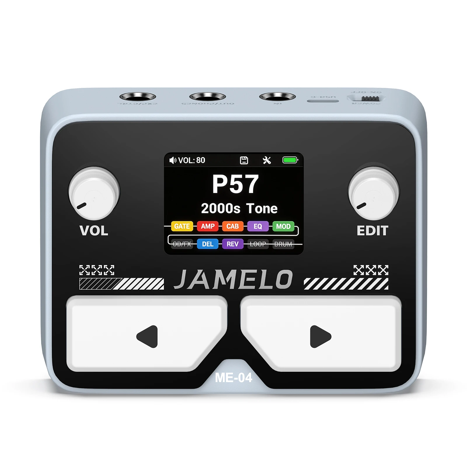 Jamelo Me-04 Mini Guitar Effects Processor, Portable Multi-Effects Pedal with Otg Usb Audio Interface for 100 Drum Rhythms