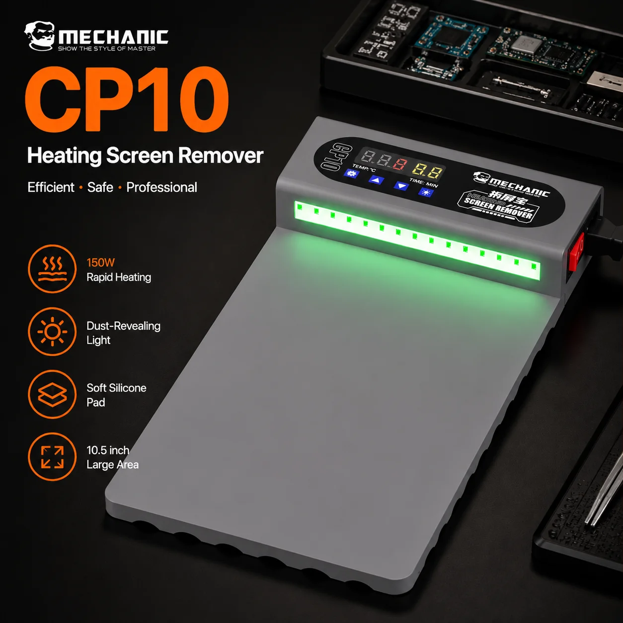 MECHANIC CP10 LCD Separator Heating Pad Screen Remover  With Timer Temperature Control for Phone Pad Repair Tool