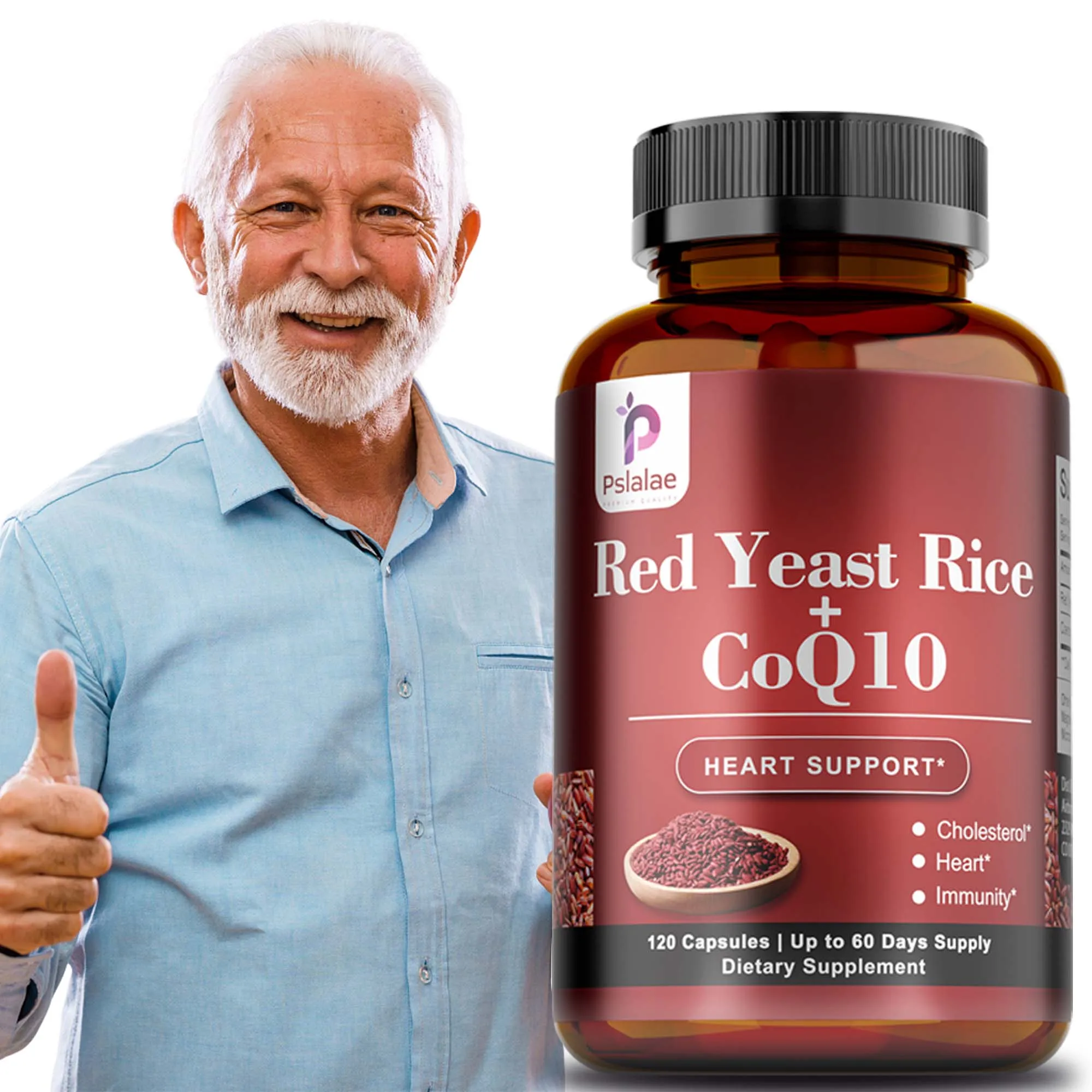 Red Yeast Rice with CoQ10 - Heart and Cardiovascular Health Supplement,Antioxidants,Promotes Energy Production and Immune System