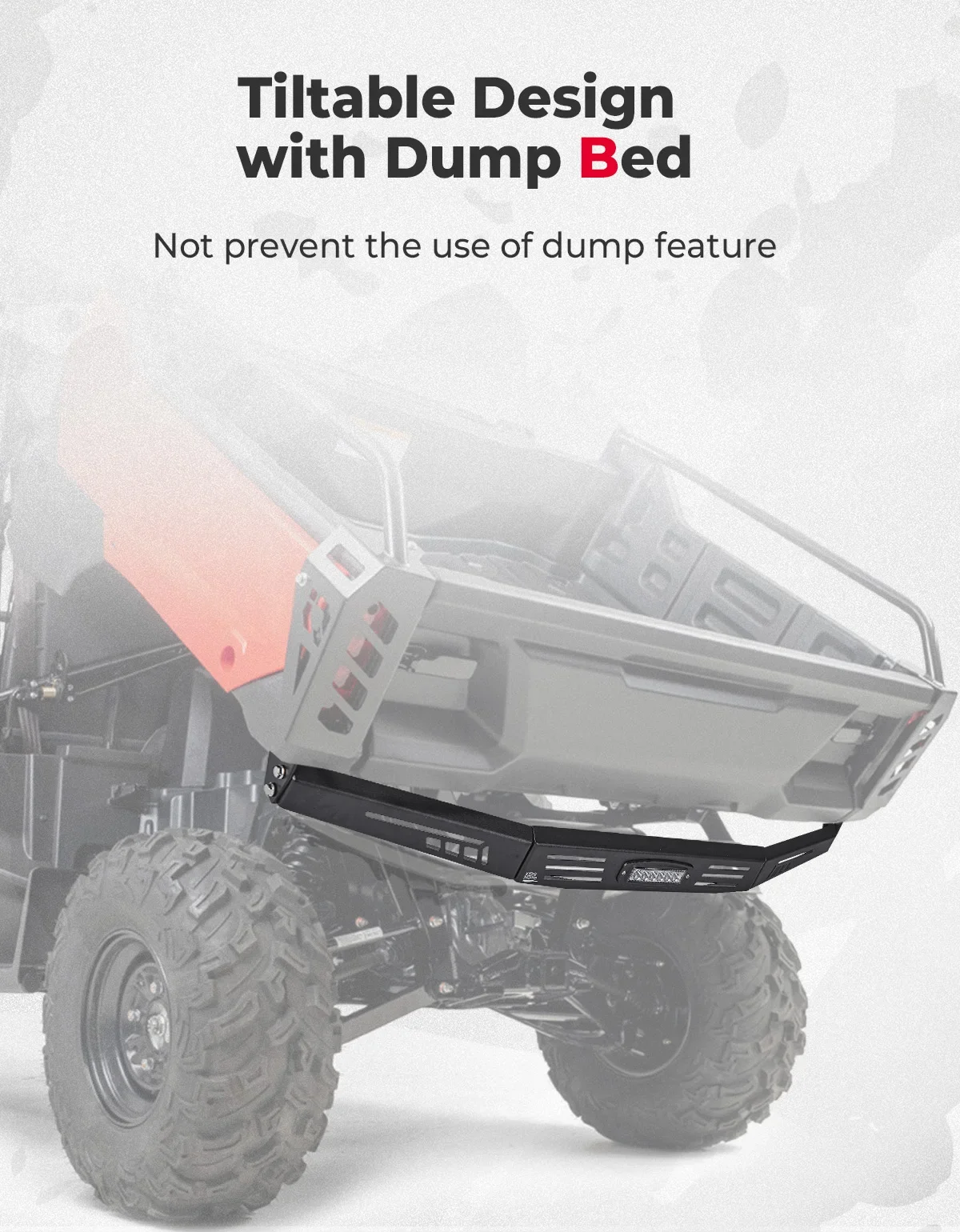 KEMIMOTO UTV Metal para-choques traseiro com luz, compatível com Honda Pioneer 1000-6 DELUXE CREW 2023