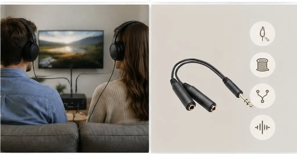 6.35mm Audio Splitter Cable Y Adapter Dual Female to Male Copper Stereo Connector 20Cm Gold-Plated High Transmission Noise