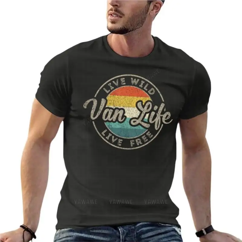 Van Life Van Dwellers Vanlife Nomads Oversized T-Shirt Branded Men\'S Clothes Cotton Streetwear Large Size Top Tee