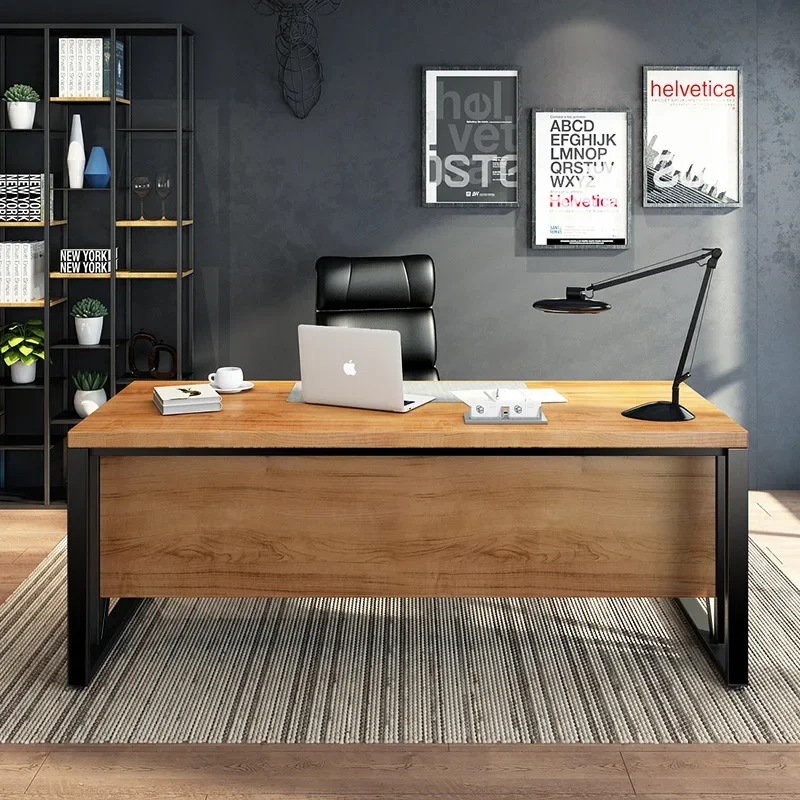 Solid wood desk Simple modern office Computer desk Workbench table