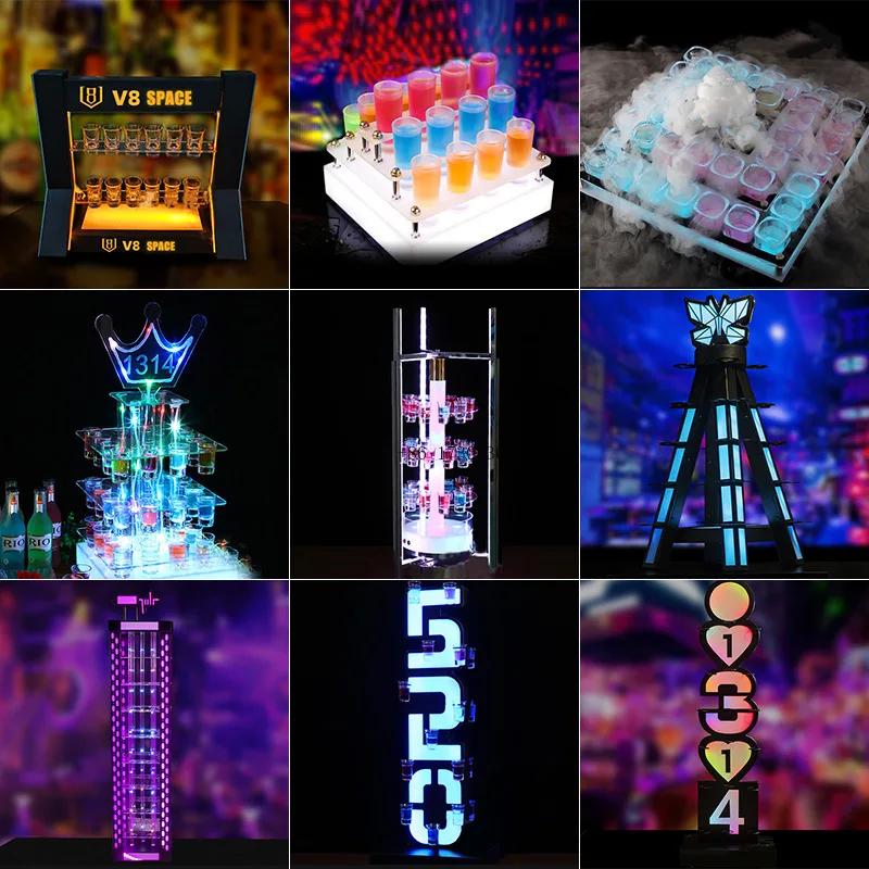 

Luminous cocktail glass holder bar ktv1314 champagne wine holder 520 heart-shaped led three-layer LED light