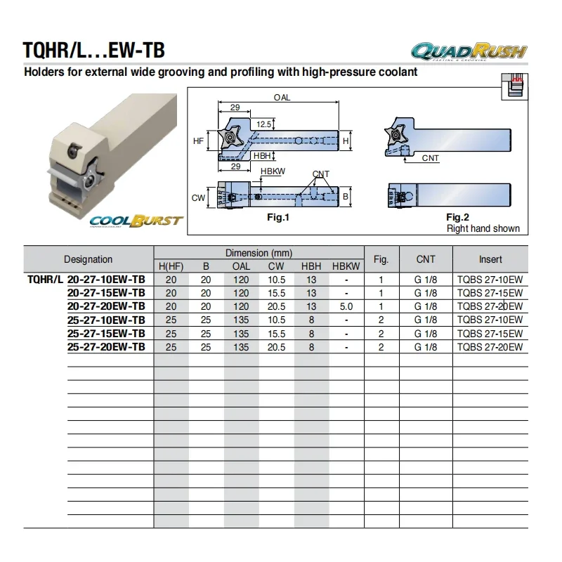 Taegutec Carbide Insert Turning Tool Holders CNC Parting and Grooving Tools CNC Machining10 pieces per box.