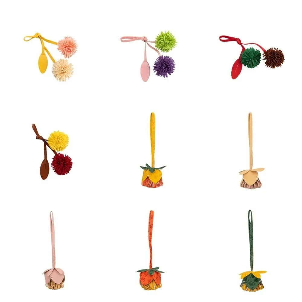 الكورية نمط بو الجلود زهرة قلادة اليدوية أقحوان الجلود زهرة المفاتيح شخصية رائعة بولي Floral الأزهار كيرينغ