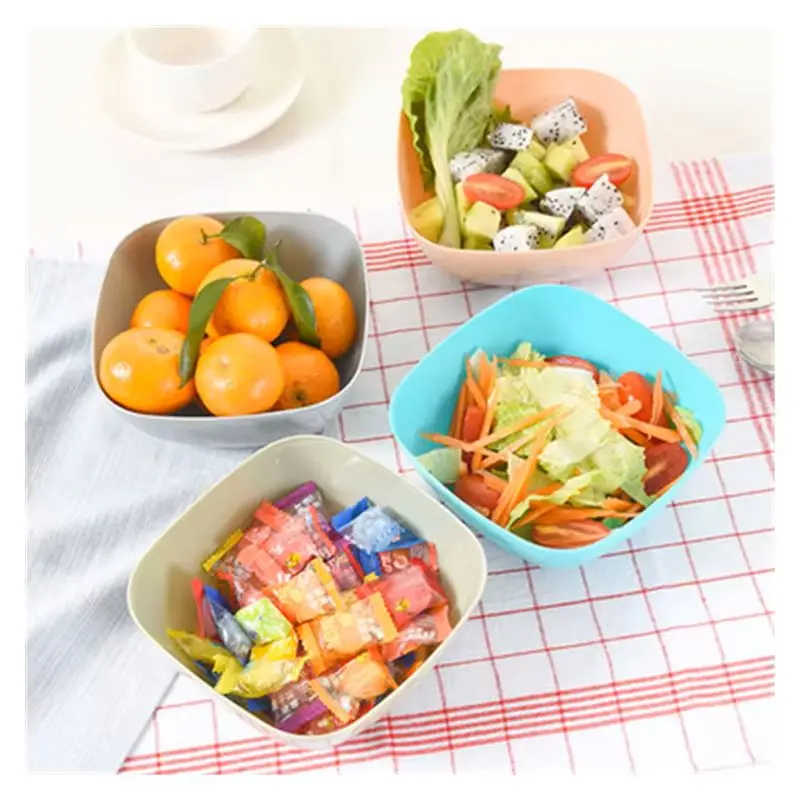 

1Pcs ECO-Friendly Large Square Safe PP Plastic Bowl Fruits Salad Nuts Bowls Kitchen Tableware Soybean Snack Container