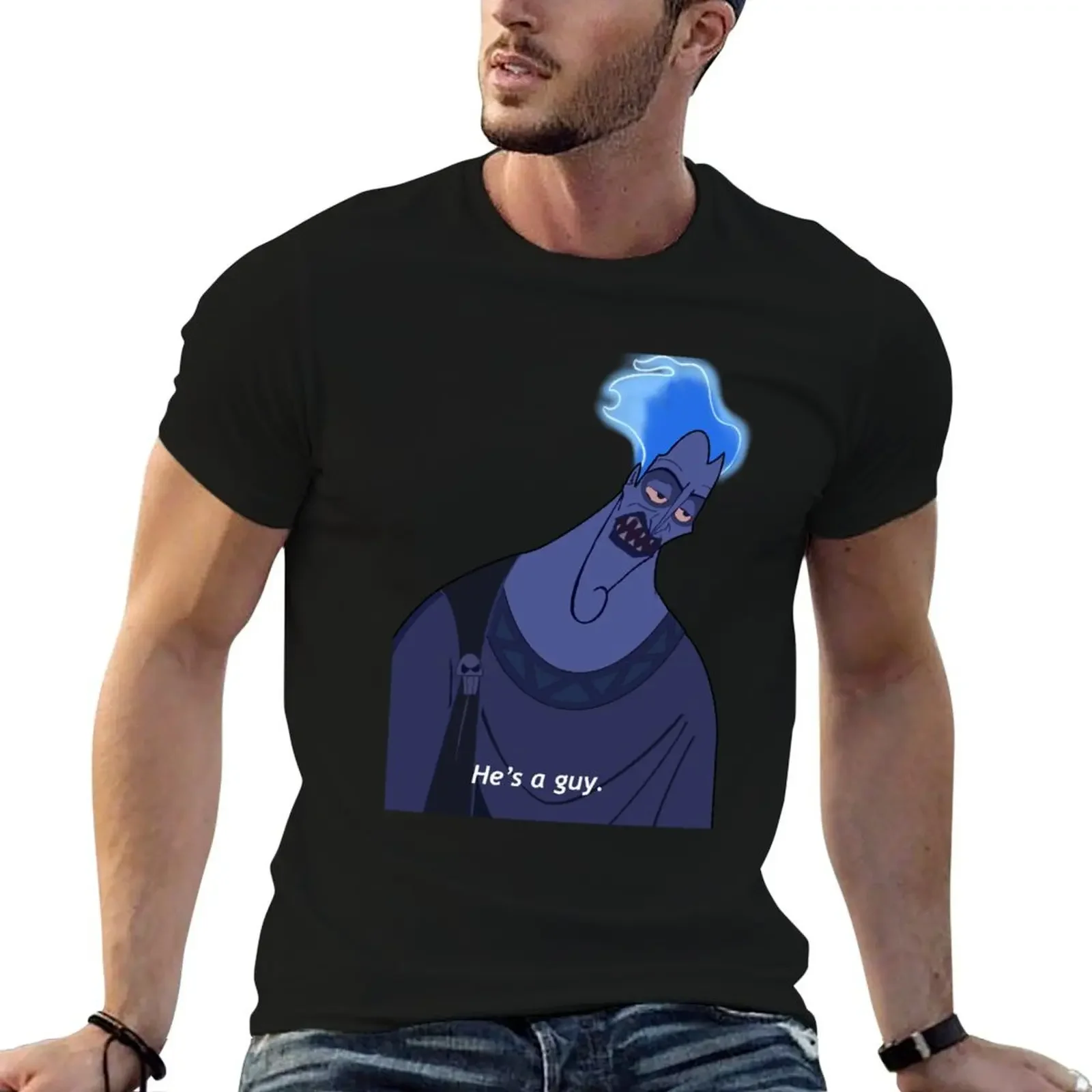 Hades- Hercules T-Shirt blue archive Short sleeve tee blanks mens vintage t shirts