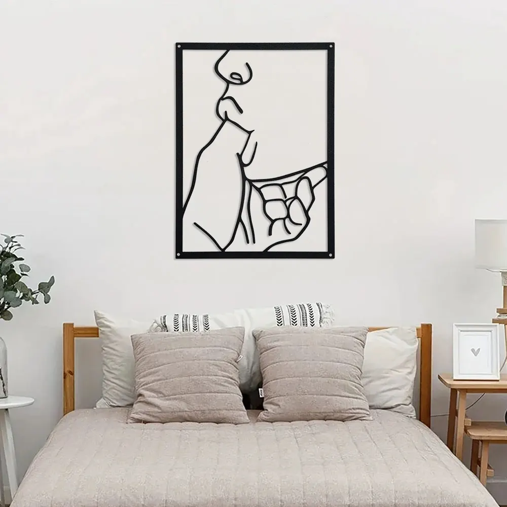 1pc Metal Wall art,Sleek Metal Abstract Line Wall Art - Modern Minimalist Decor, Durable Hanging, Elevates Home Interiors