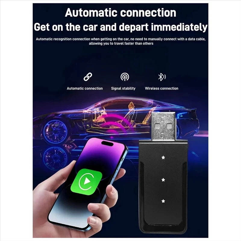 Car USB Ai Box 2-In-1 Wireless Carplay Android Auto Adapter Car Smart Ai Box Car Wired Carplay To Wireless Carplay
