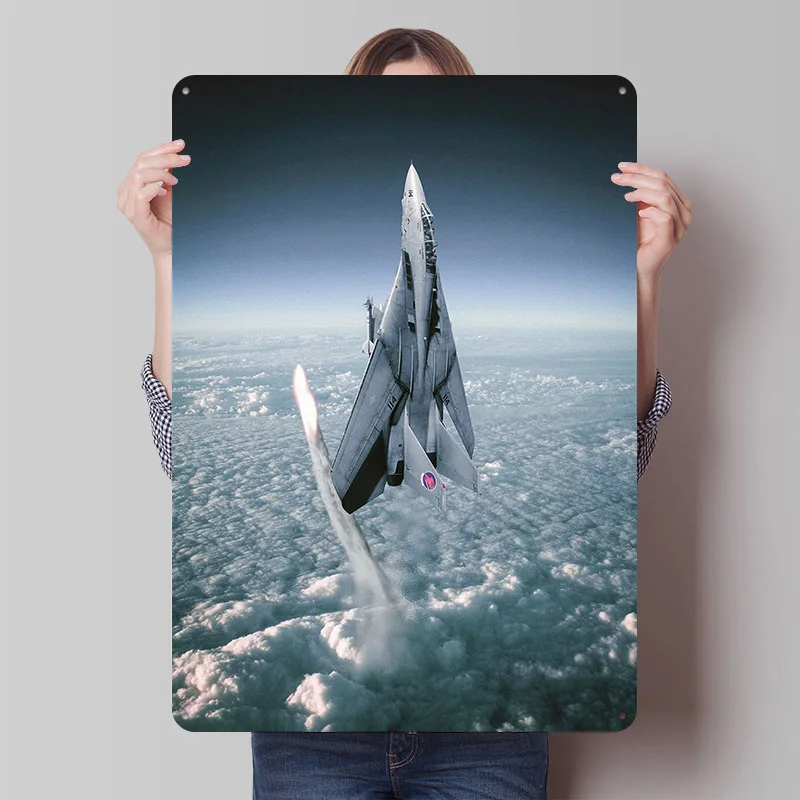 

Tomcat Printing Poster Customized Retro Wall Art Vintage Metal Signs for Mancave Gaming Decoration Room Bathroom Decor House