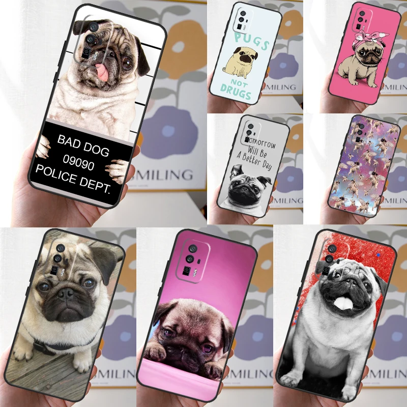 Capa de cachorro PUPPY PUG para POCO X3, X4, X5, X6 Pro, M5s, M6, F3, F5, Xiaomi 14, 13 Ultra 12 Lite, 11T, 12T, capa 13T Pro