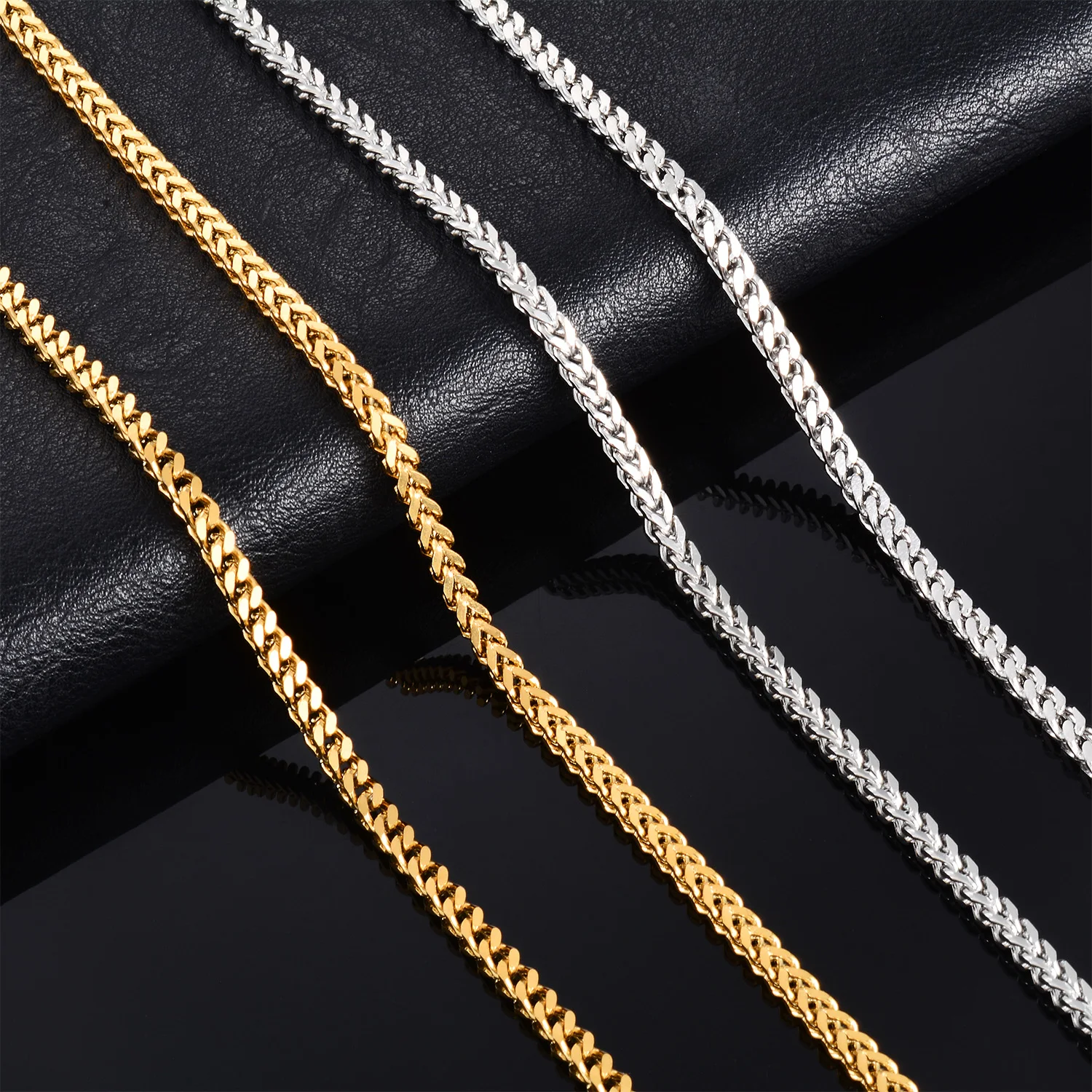 Hip-Hop Edelstahlkette Coole Miami Cuban Link Basic Punk Halsketten Accessoires für Männer und Frauen – Detail 1