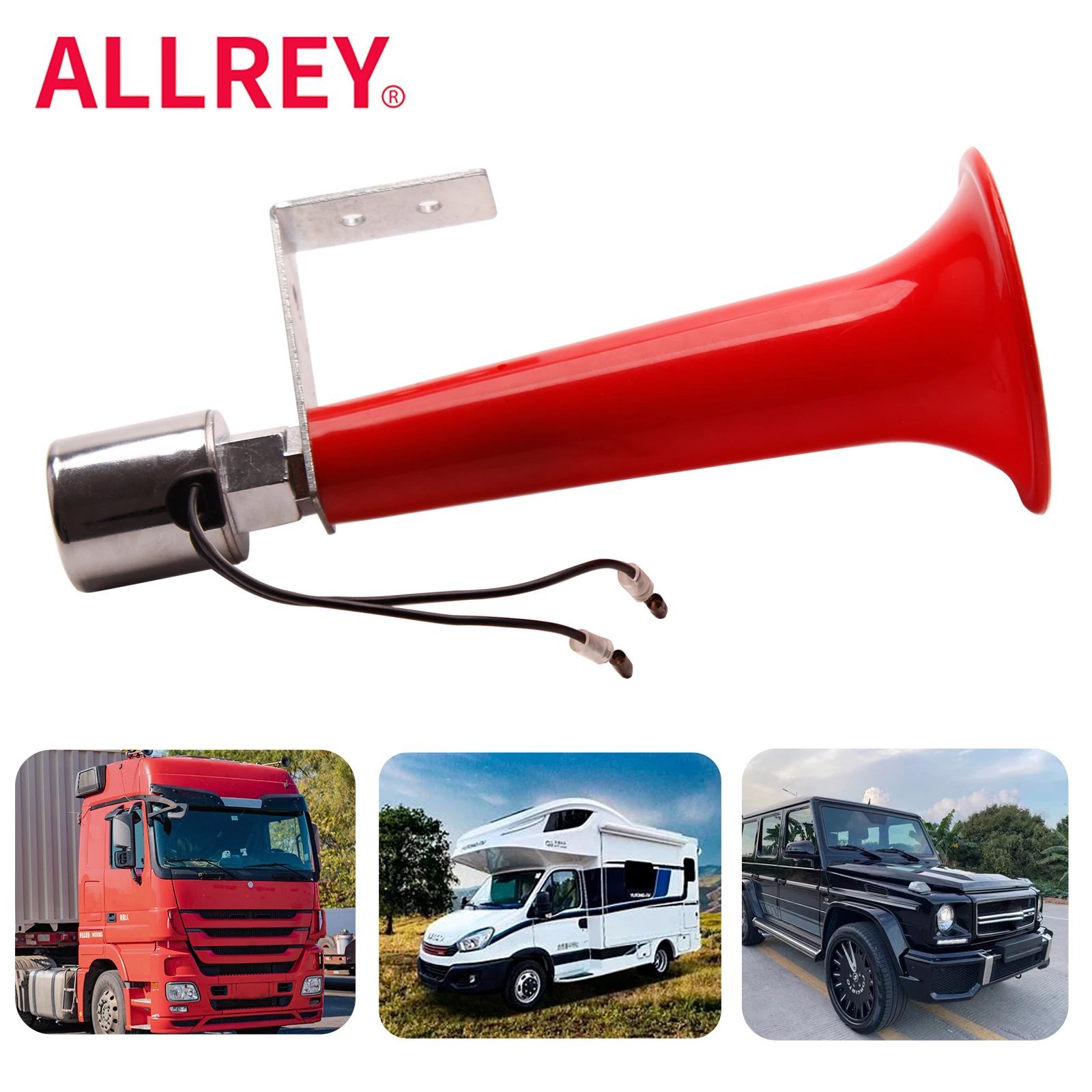 ALLREY Universal 12/24V Wolf Whistle Air Horn Loud Car Air Horn Car Sound Signal Motorcycle Alarm Air Signal For Truck Horn Tool