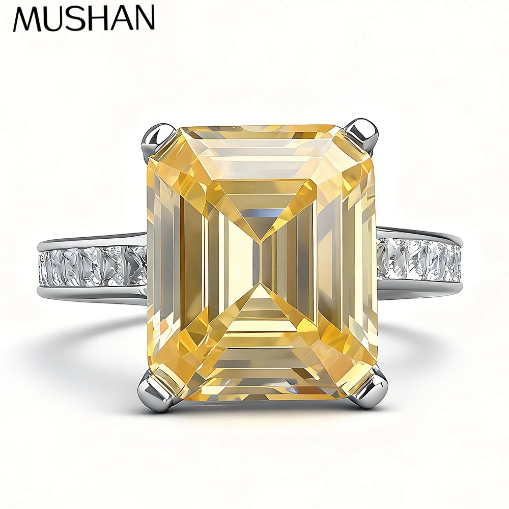 

MuShan Jewelry 925 Sterling Silver Ring Wedding Band High Carbon Diamond Minimalist Style Luxury Style Women Rings Fine Jewelry