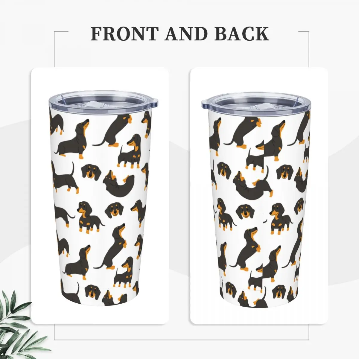 Dachshund 20 Oz Tumbler Animal Dog Vacuum Insulated Travel Coffee Mug with Lid and Straw Stainless Steel Double Wall Mugs