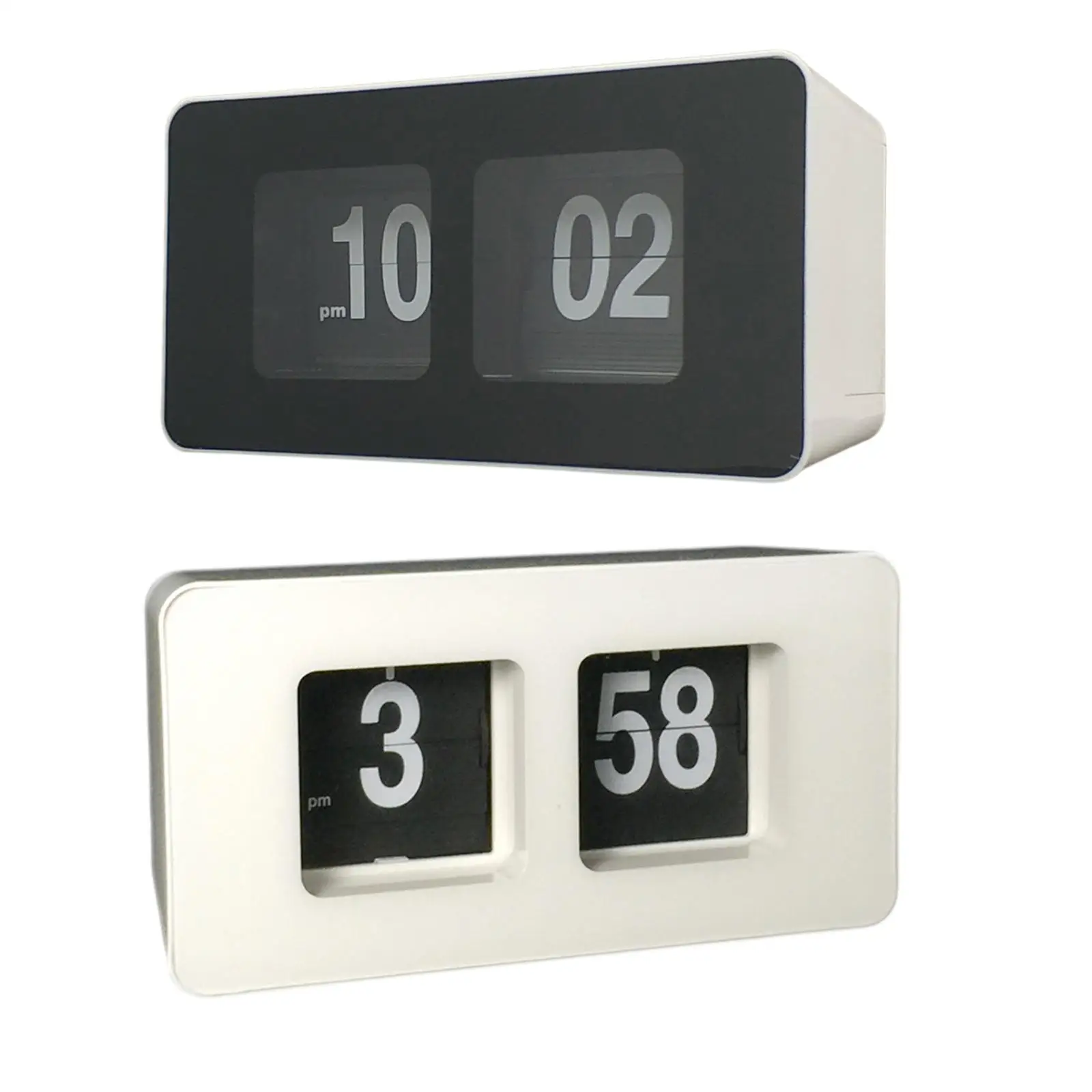 Flip Down Clock Desk Auto Digital Wall Clocks Non Ticking Silent Sweep