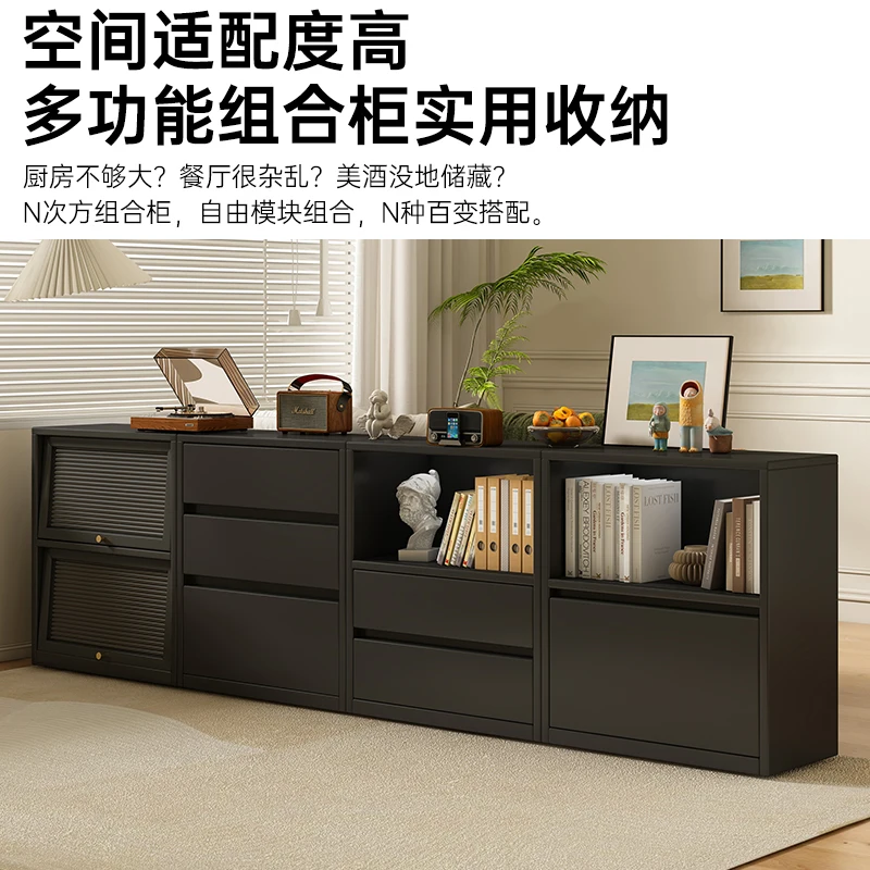 Bookcase Storage Cabinet Locker Floor to wall Living room Large capacity multi-layer combined cabinet Side cabinet Middle