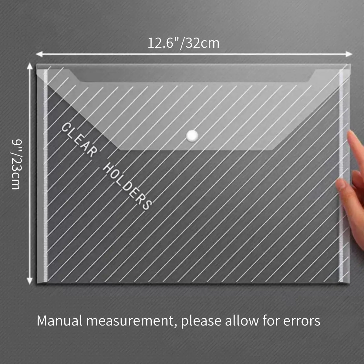 5 Pack Folders Plastic Envelopes, Plastic File Folders for Documents, Letter A4 Size, File Envelopes for Home, Office