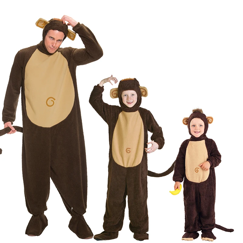 Adult Animal Cosplay 2022 Family Monkey Costume Baby Toddler Monkey Halloween Costume