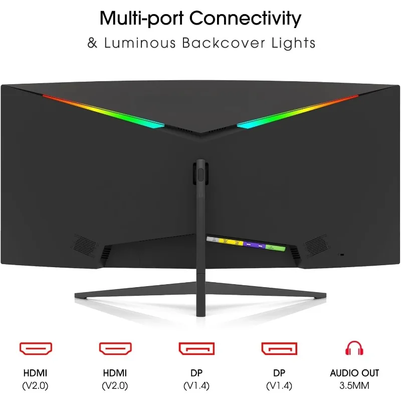 شاشة WQHD منحنية واسعة للغاية مقاس 34 بوصة 3440 × 1440 R1500 حتى 180 هرتز / 165 هرتز DisplayPort x2 99% sRGB 1 مللي ثانية صورة حسب الصورة