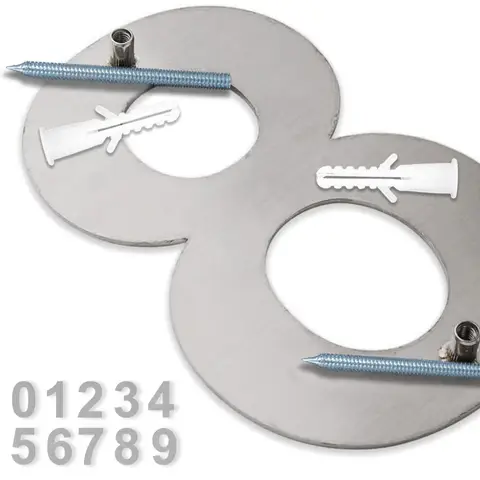 4인치/10.16cm 스테인레스 스틸 플로팅 하우스 번호 금속 주소 표시 # 0-9 글자 큰 현대 문 플레이트 홈 야외 숫자