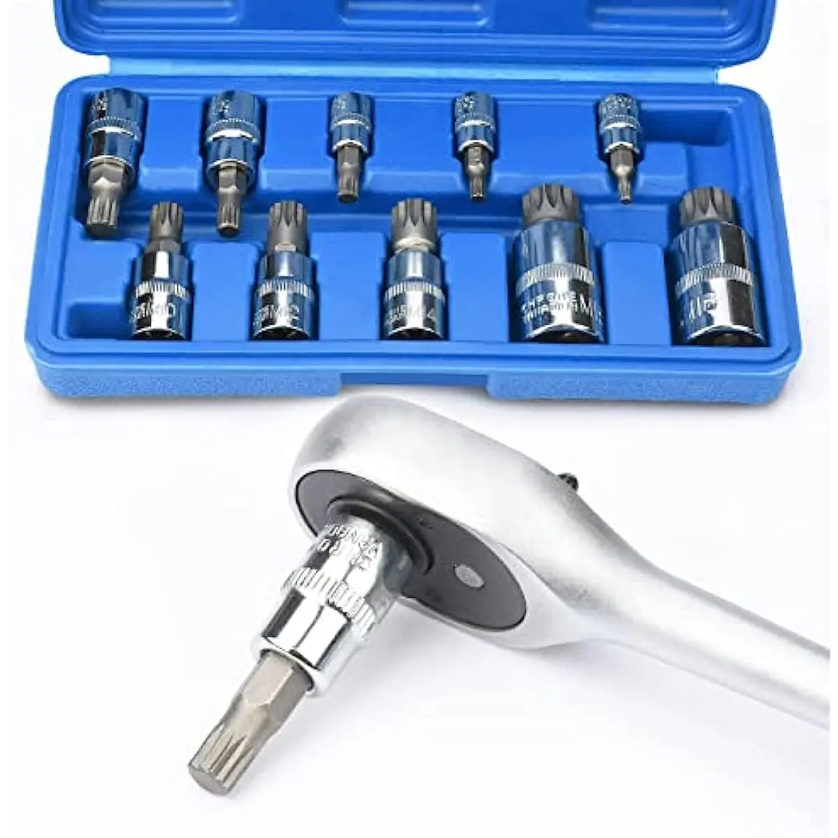 10pcs Torx Bit Socket Set Spline Set Triple Square Socket Bits Torx Wrench Set for Home Maintenance ，auto repair,etc.