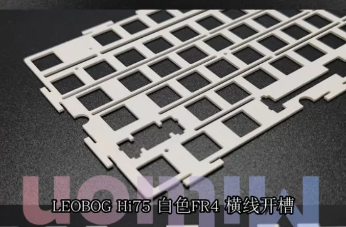 LEOBOG Hi75 Keyboard Plate Aluminum FR4 White Black for Plate-mounted Type Stabilizers and Poron sound foam pack