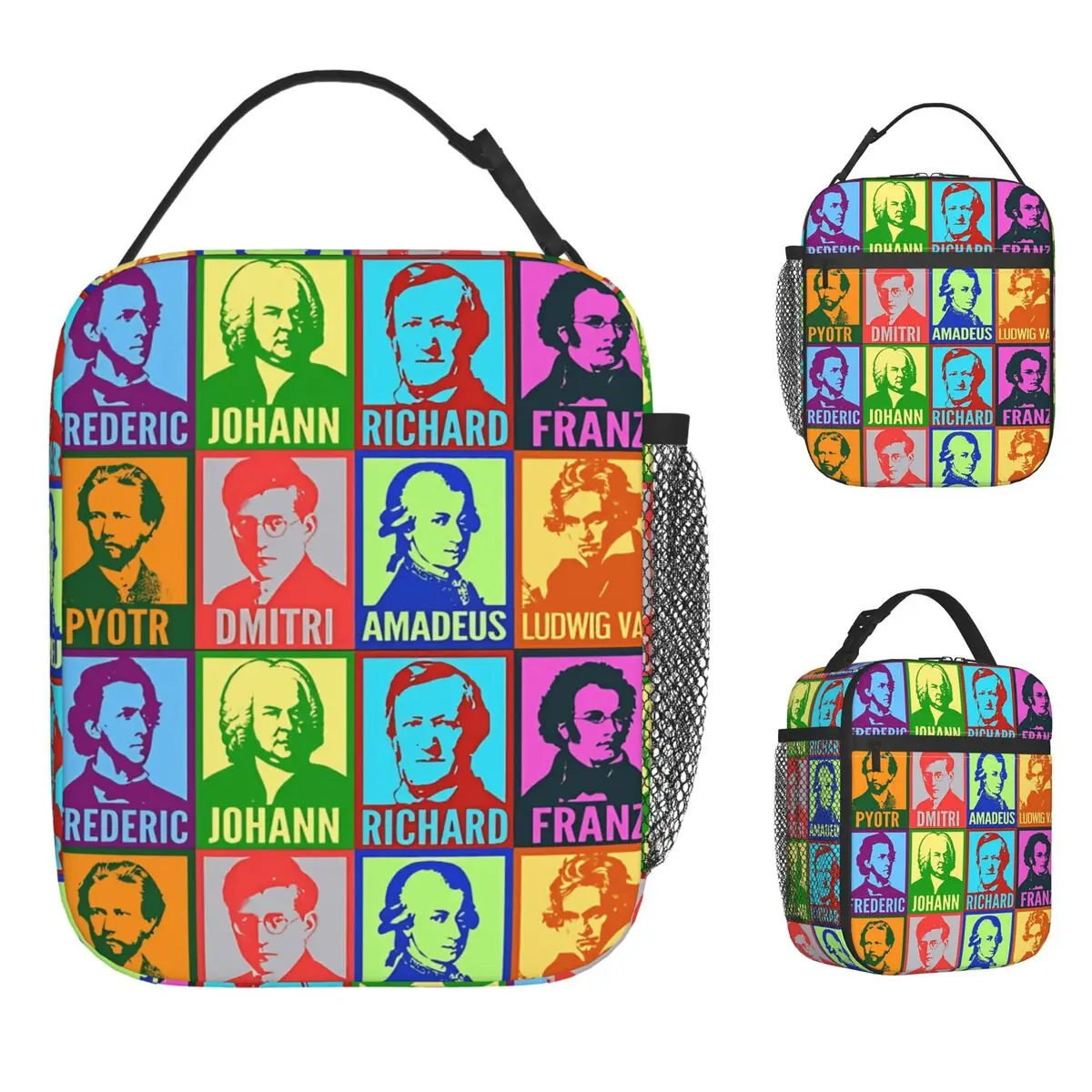 

Pop Art Paintings Lunch Bag Retro Lunch Box For Women Office Convenient Cooler Bag Waterproof Graphic Design Tote Food Bags