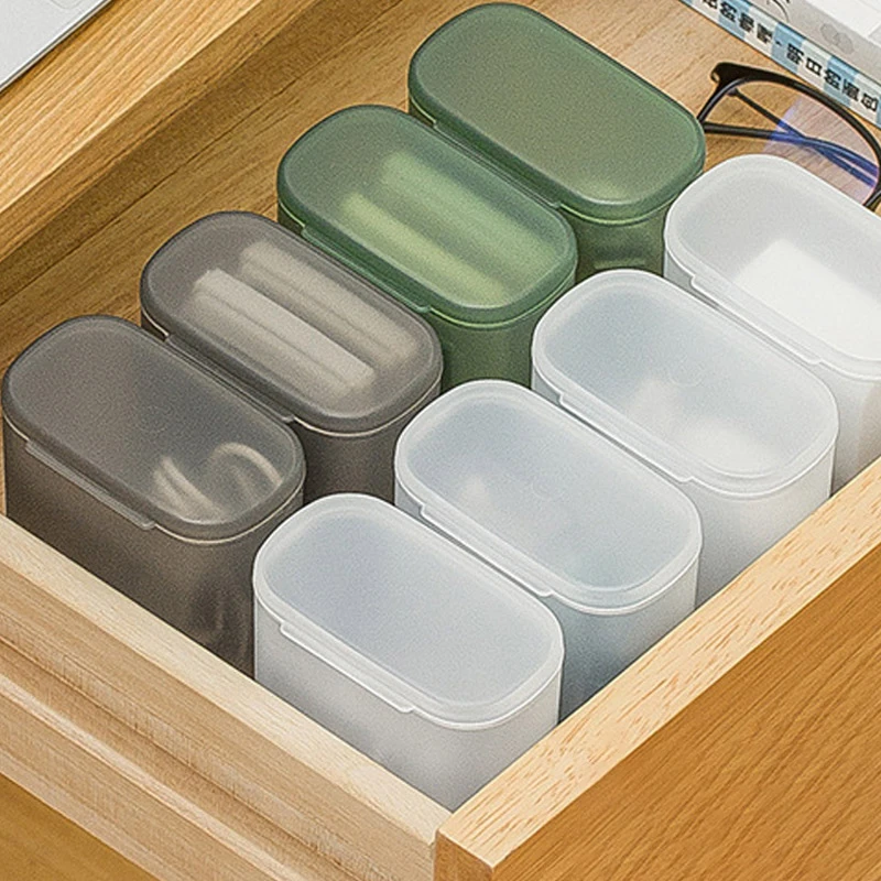 3PCS Desktop Data Cable Storage Box Dustproof Headphone Organizer Box With Cover Clear Cable Wire Container Box For Home Office