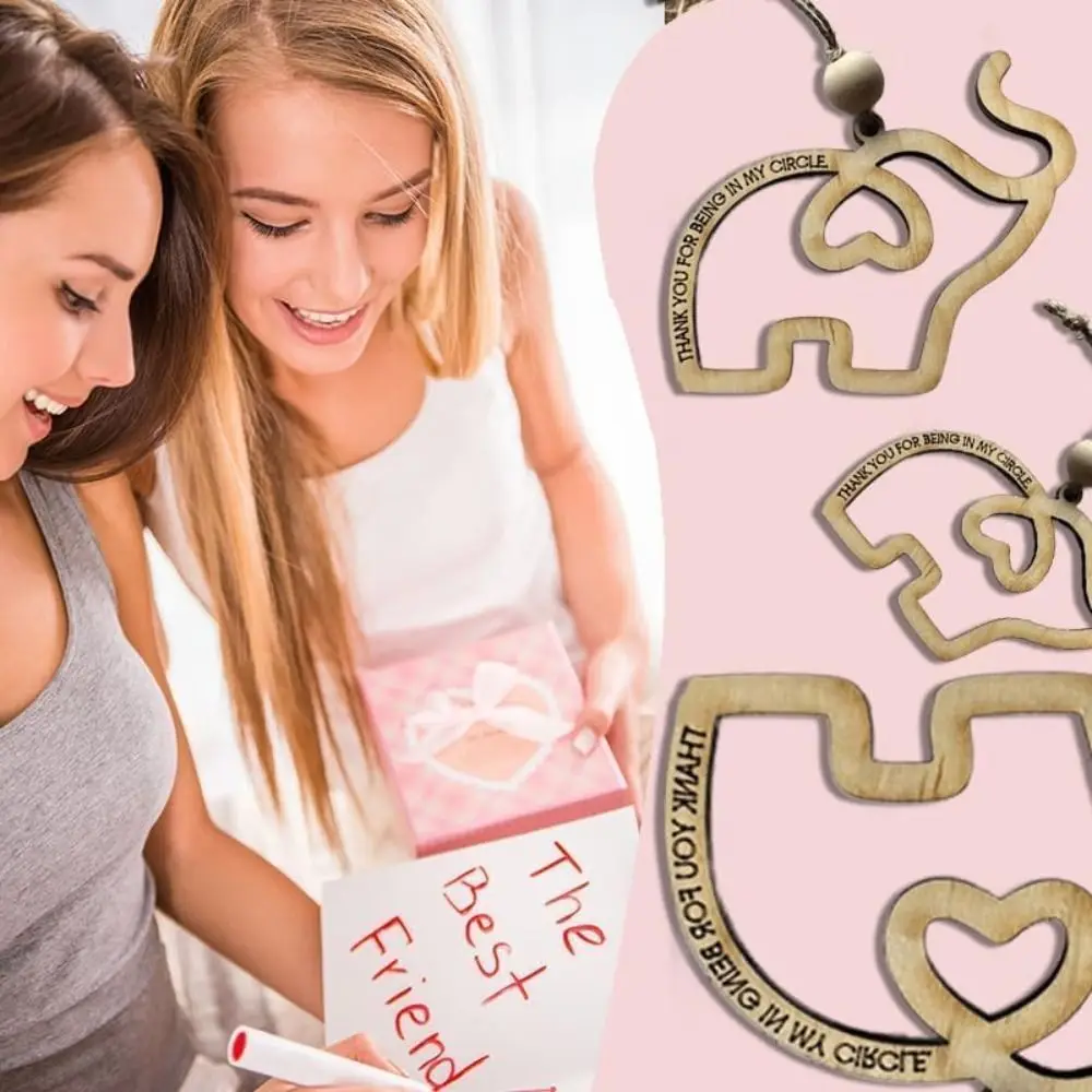 Wooden Friendship Gift Sisterhood Elephant Christmas Tree Decorations With Story Card Sisterhood Elephant Ornaments