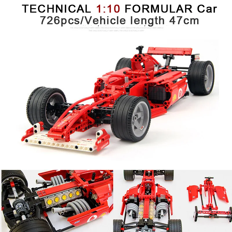 3335 Technical Formular Car  Building Blocks Racing Model Cars Vehicle Super Racers Bricks Toys For Boy 8674 Christmas Gifts