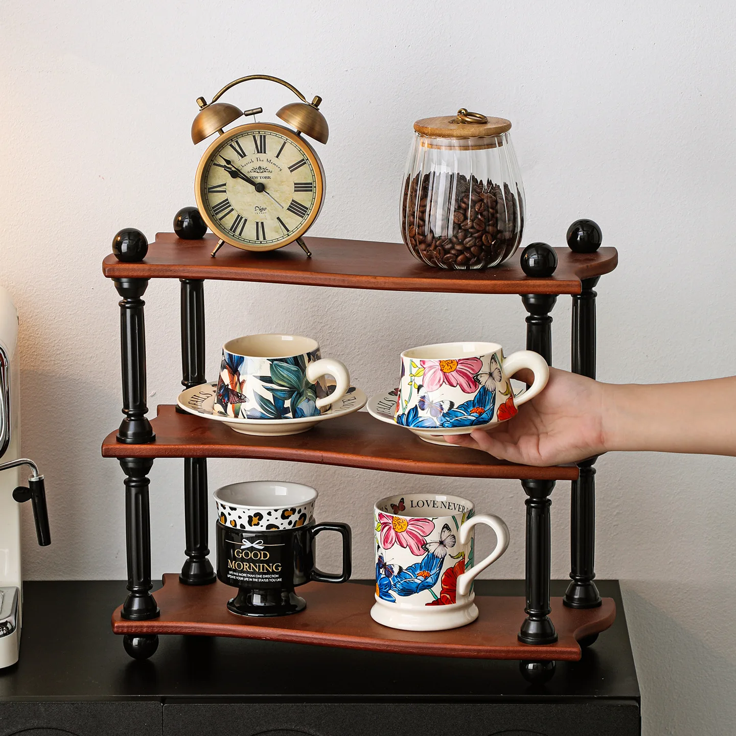 NewVintage Roman Column Multi Tier Desktop Storage Rack Retro Luxury Organizer For Bar Coffee Mugs Cosmetics Home Tabletop Decor