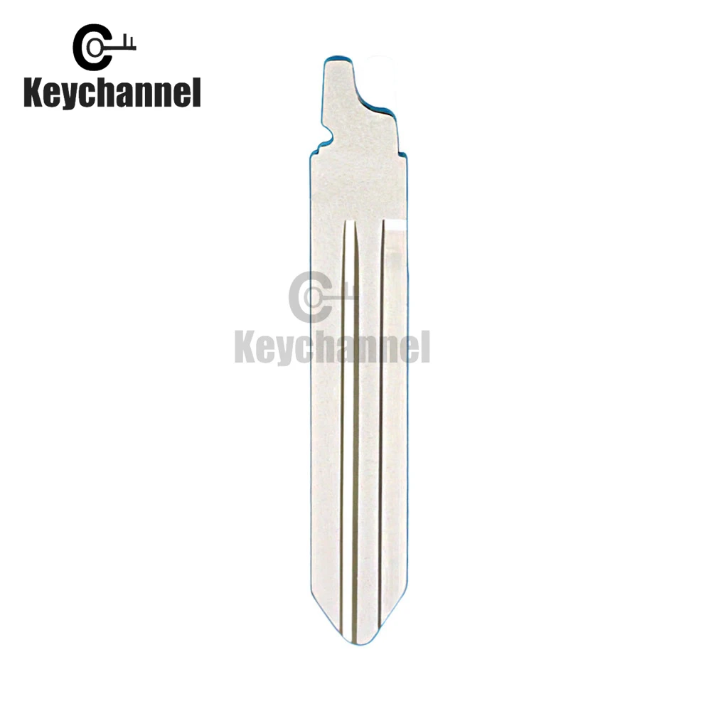 Keychannel 10pcs Uncut Metal Car Key Blank #48 KD Flip Remote Blade Car Key Blade For Nissan NSN14 Replacement Key Blade