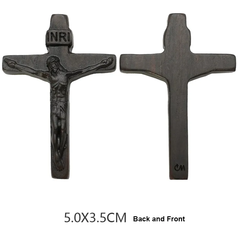 Sandalwood Cross rosarios catolicos accessories Christian Mini Wood Cross Pendant Crucifixo Religious jewelry