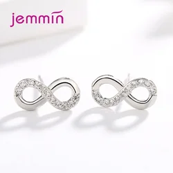 Charm 925 Silver Simple Bowknot Infinity Earrings for Women Fashion Wedding Jewelry Bowtie CZ Zircon Brincos Mujer